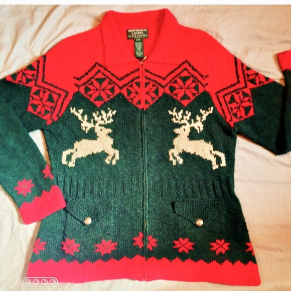 VTG 80s Ralph Lauren Holiday Sweater - Picture 1 of 7